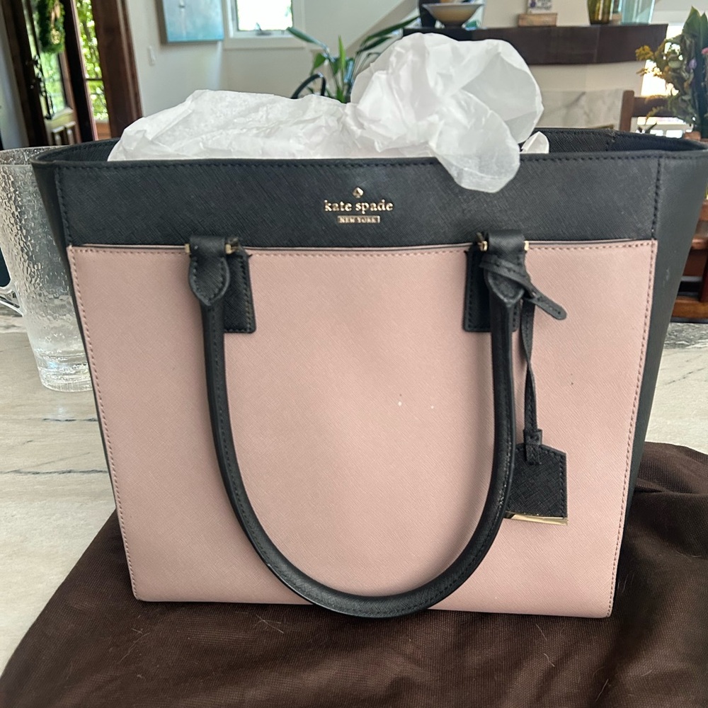 Kate Spade Pink and Black Structured Tote
